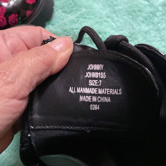 Betsey Johnson Floral Combat Boots - Picture 4 of 4